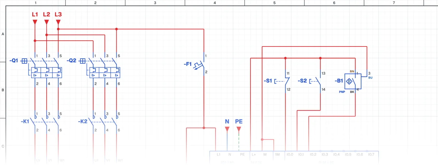 Box Sorter with a PLC schematic