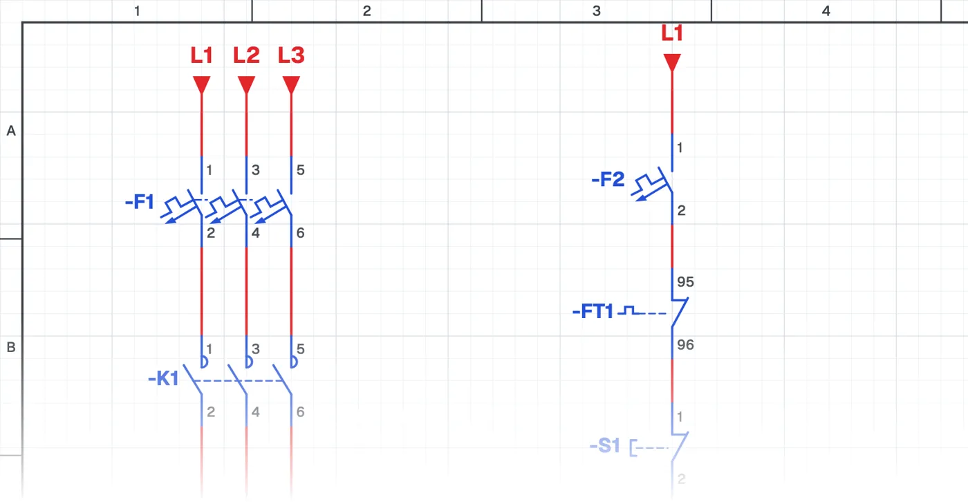 Schéma : Démarrage direct d’un moteur asynchrone