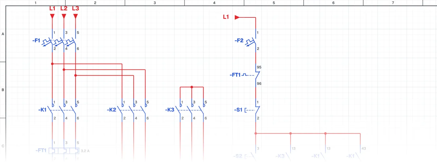 Schéma : Démarrage étoile-triangle d’un moteur asynchrone