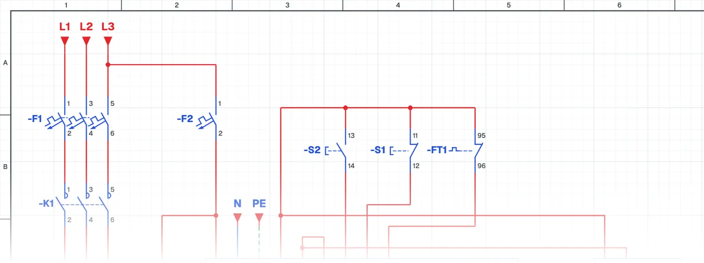 Start-Stop with HMI schematic