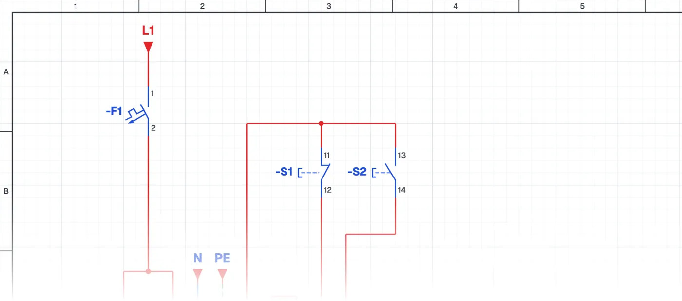 Traffic Light with a PLC schematic