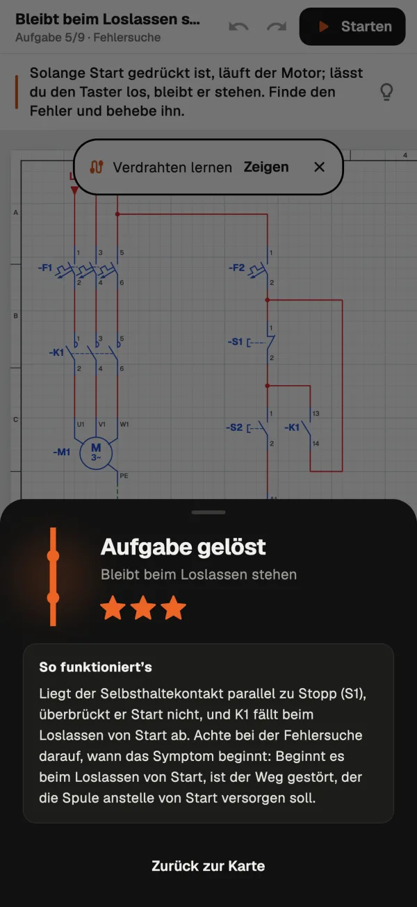 Aufgabe abgeschlossen