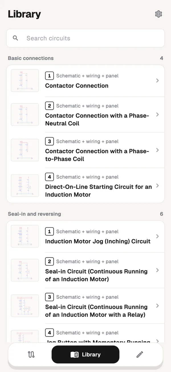 Ready-made circuit library