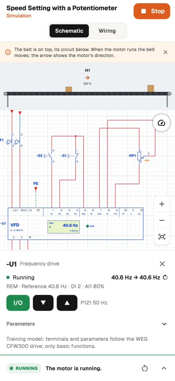 Frequency drive simulation