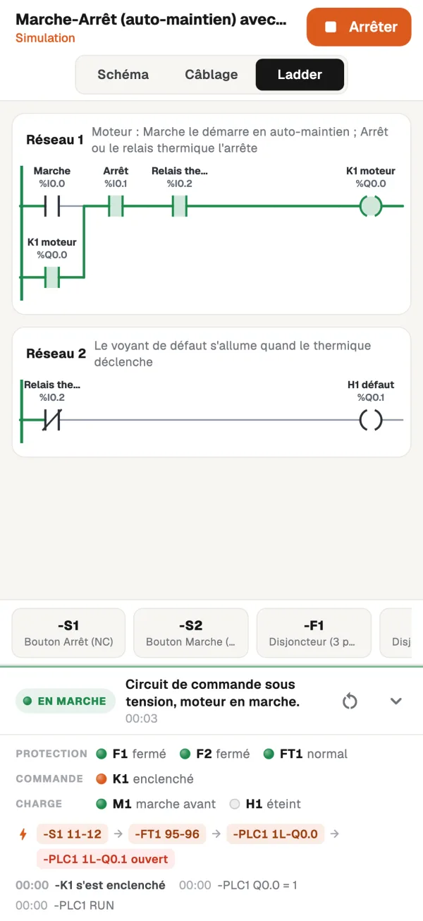 Programme ladder de l'automate
