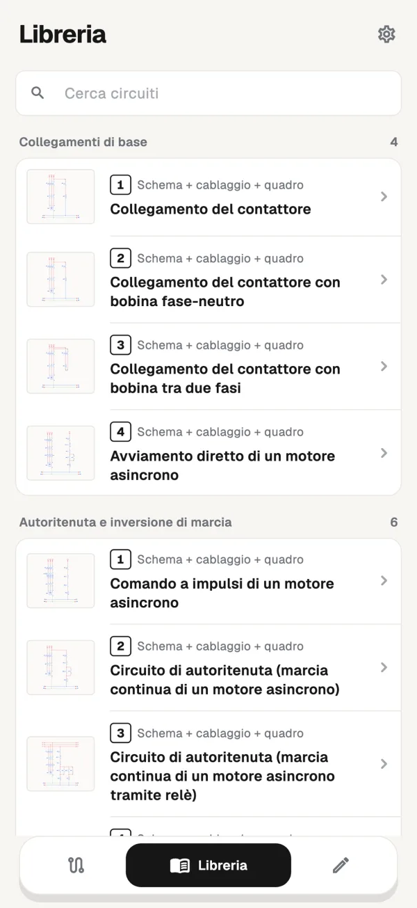 Libreria di circuiti pronti