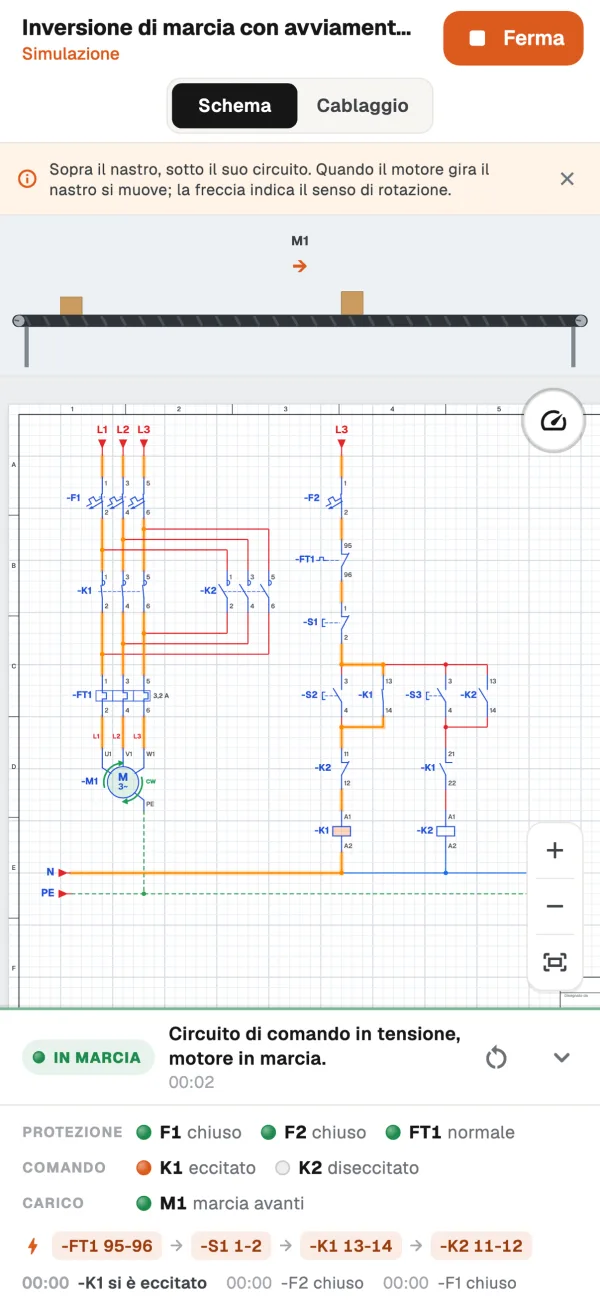 Schema di comando in simulazione