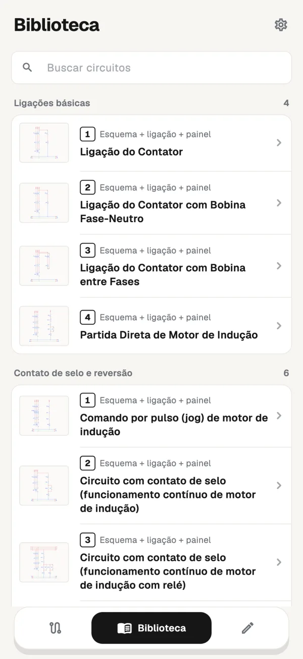 Biblioteca de circuitos prontos