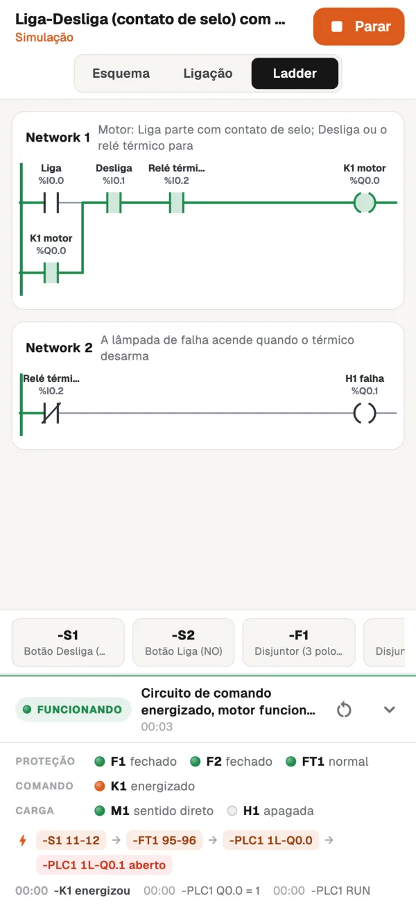 Programa ladder do CLP