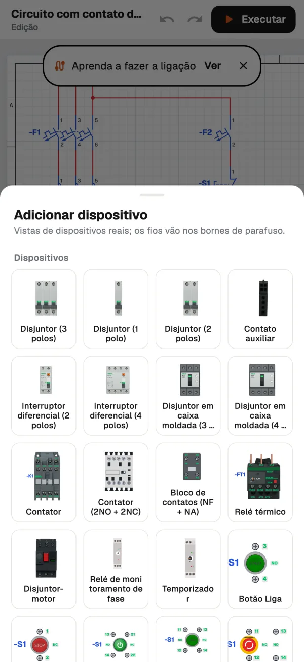Lista para adicionar dispositivos